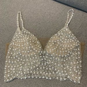 Embellished spaghetti strap wedding separates top by DB Studio DS150791